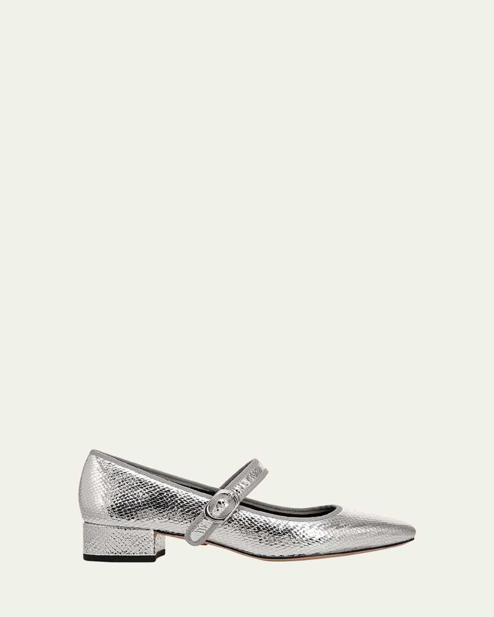 Cade Metallic Mary Jane Ballerina Pumps